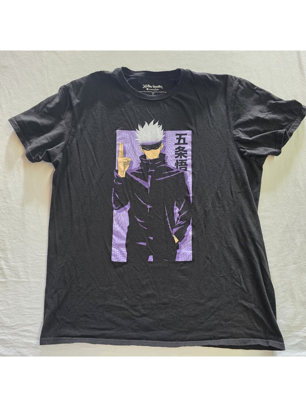 Jujutsu Kaisen Satoru Gojo Anime Crunchyroll Black Purple T-Shirt Mens Large